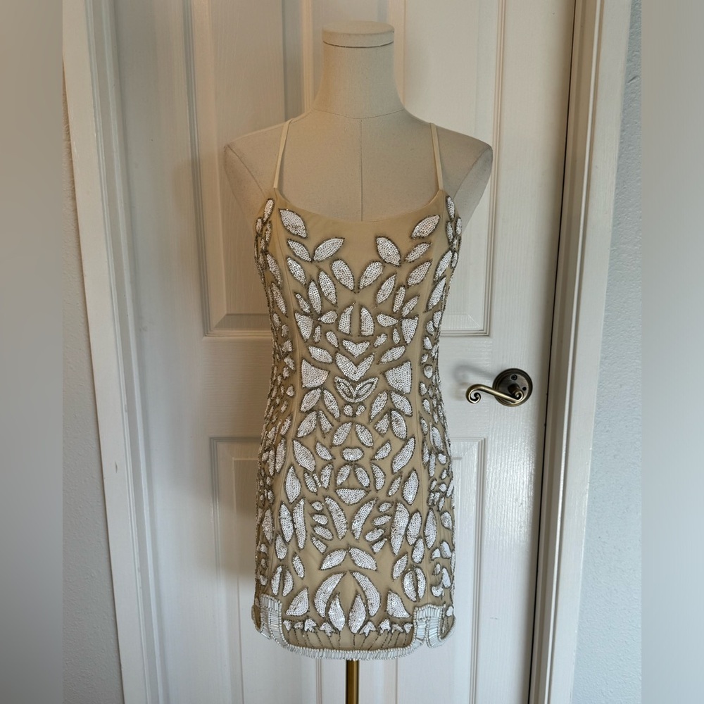 X by NBD Madeline Beaded/Sequin Mini Dress size 0 - Picture 5 of 15